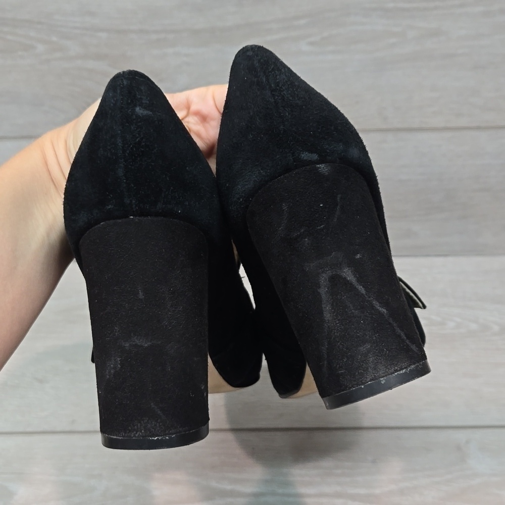Marc Fisher Women Garlan Leather Square Toe Heels Sandals shoes sz 8.5M - Picture 6 of 12